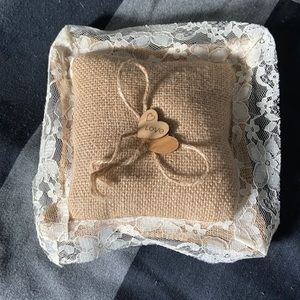 Rustic ring bearer pillow